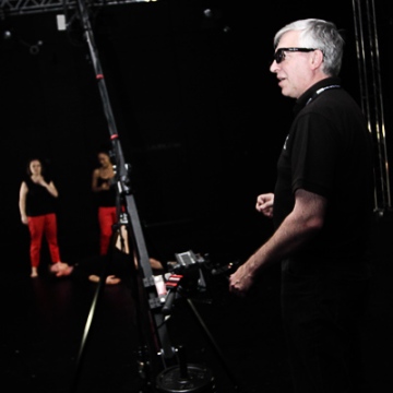 Neil of Digital Film Company operating the Jib for a 3D film